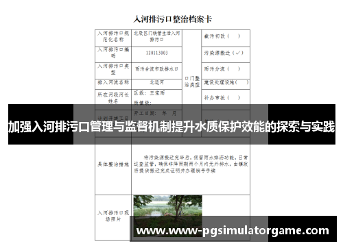 加强入河排污口管理与监督机制提升水质保护效能的探索与实践