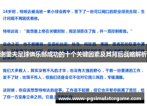 谢里夫足球俱乐部成功的十个关键因素及其背后战略解析